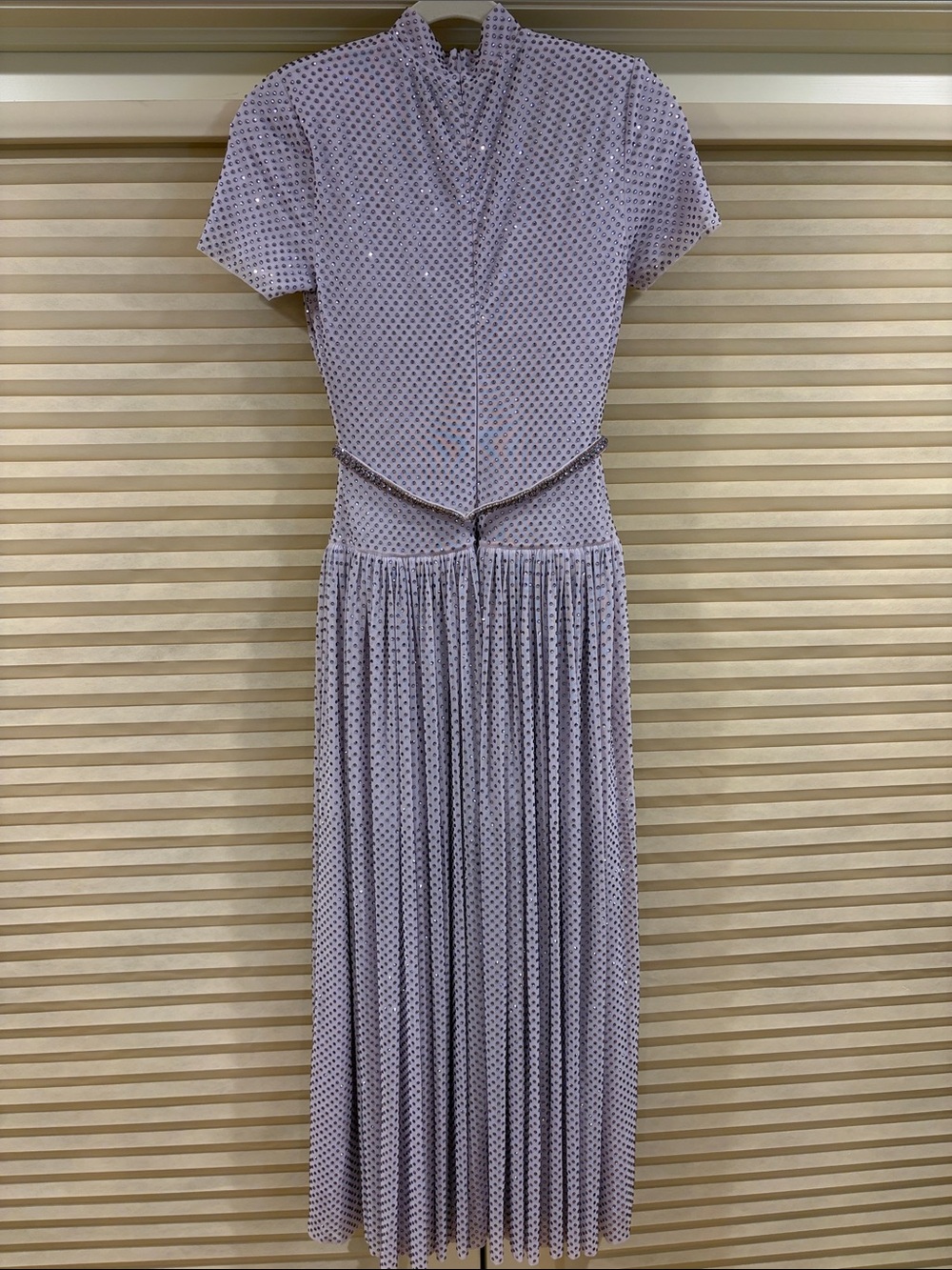 🔥CLEARANCE🔥NWOT Self-Portrait Lavender Polka-Dot Midi Dress with Belt, Size US 2 - Picture 7 of 13